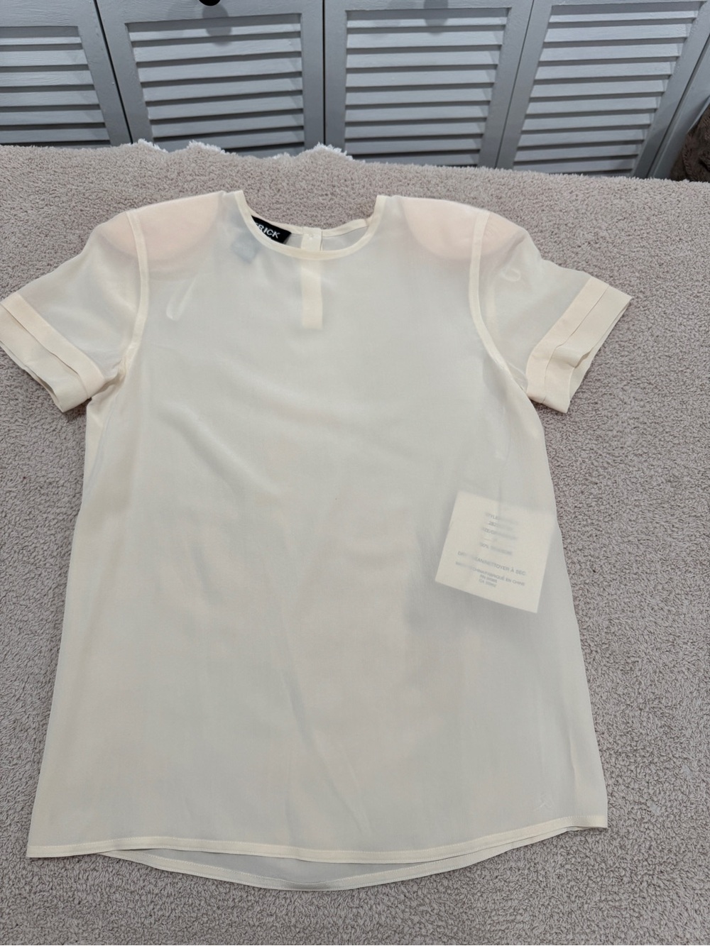 Patrick Collection NWT 100% Silk Short Sleeve Blouse Women’s Vintage Petite